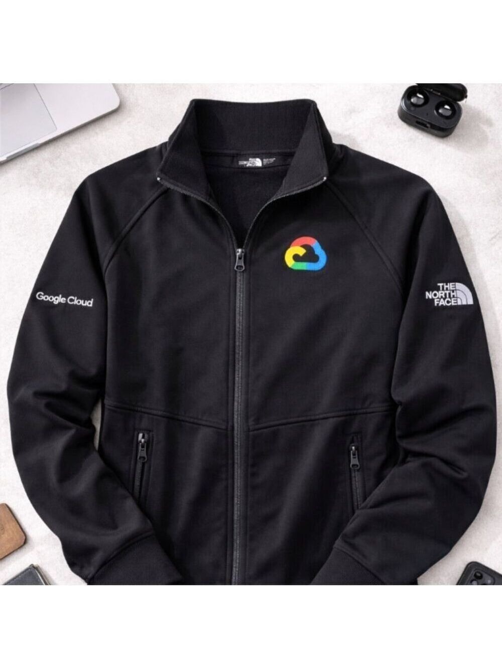 The North Face Google Cloud Logo Jacket Men’s M Black Full Zip Techwear